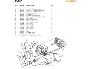 Daytona Kopplingskåpa delar DT150, T-Rex