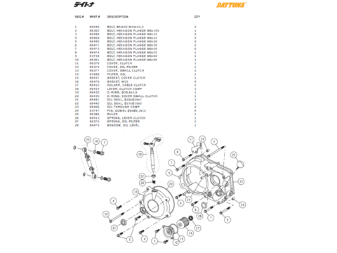 Kopplingskåpa delar Daytona ANIMA®150/190 (4 VALVES)