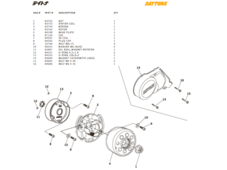Daytona Tändnings delar DT150, T-Rex